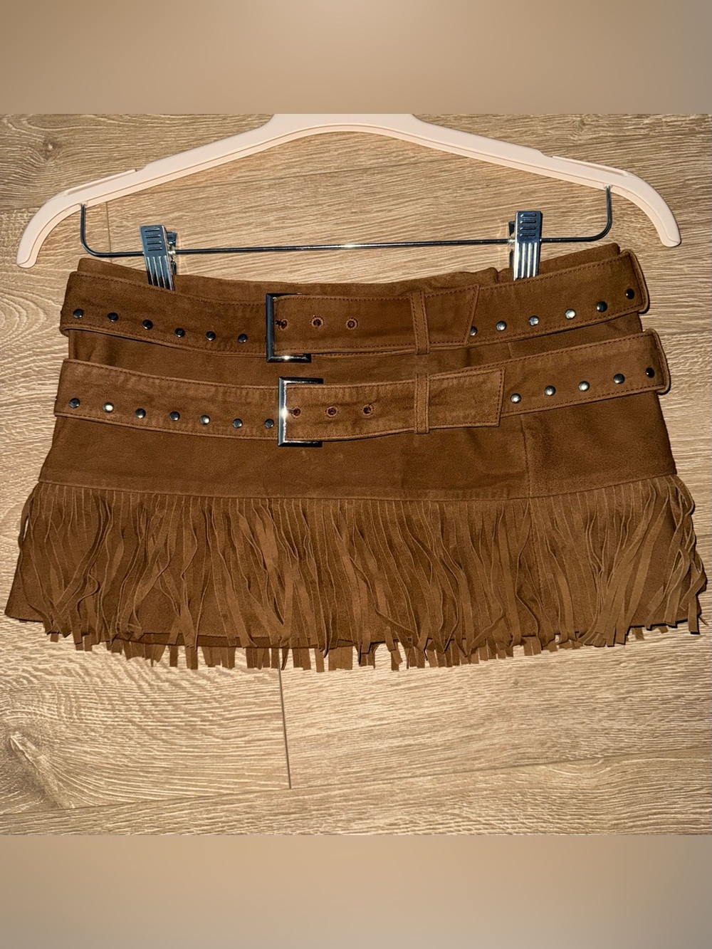 Lamarque x REVOLVE Isa Double Belted Micro Suede Skirt - Picture 4 of 6
